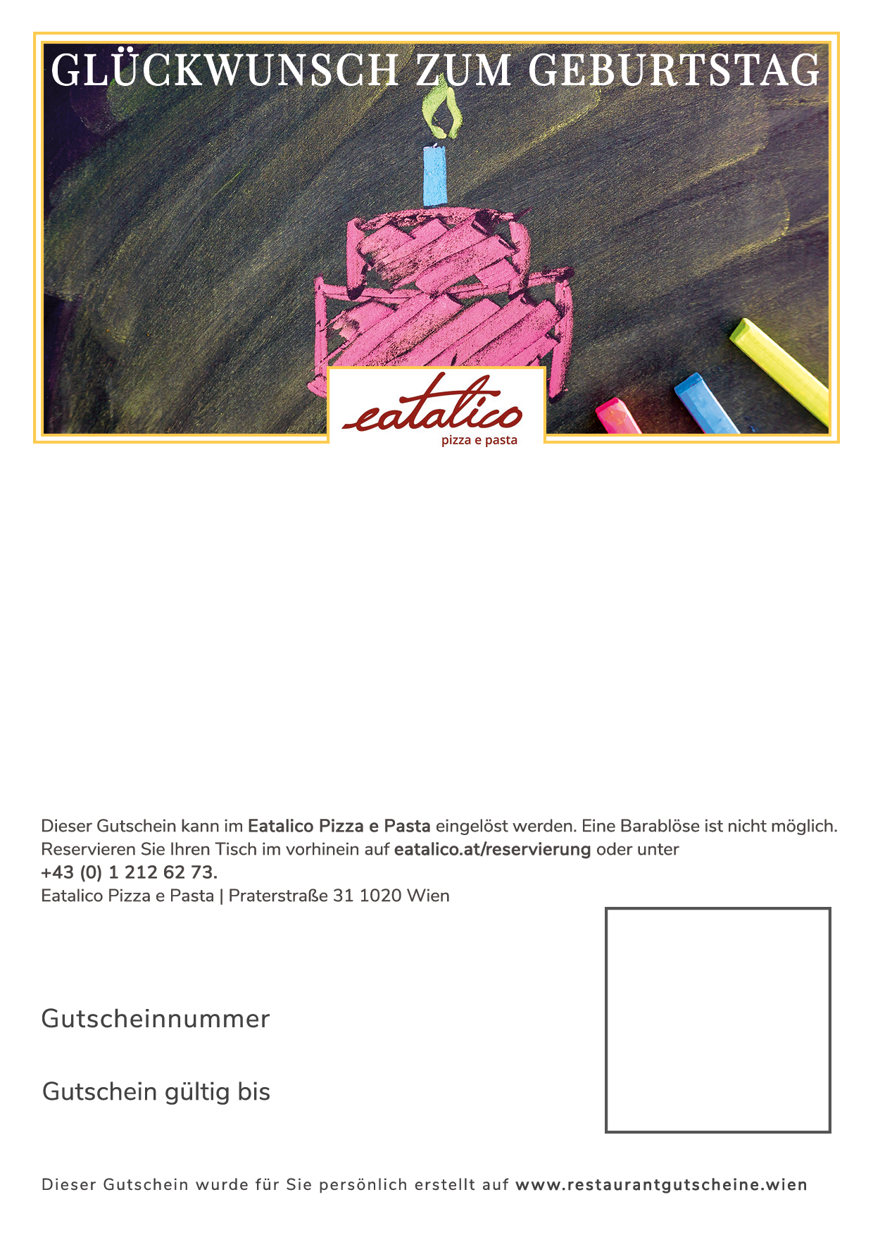 Eatalico Sofortgutschein zum Essen gehen & schenken Restaurant